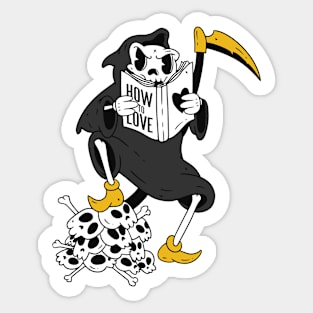 Grim Reaper Reading Sticker